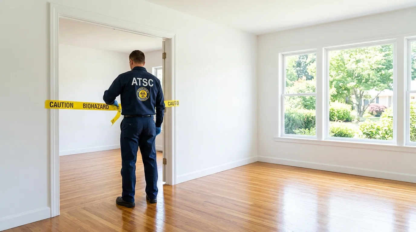 Certified biohazard cleanup crew performing Trauma Scene Cleanup in Miamisburg